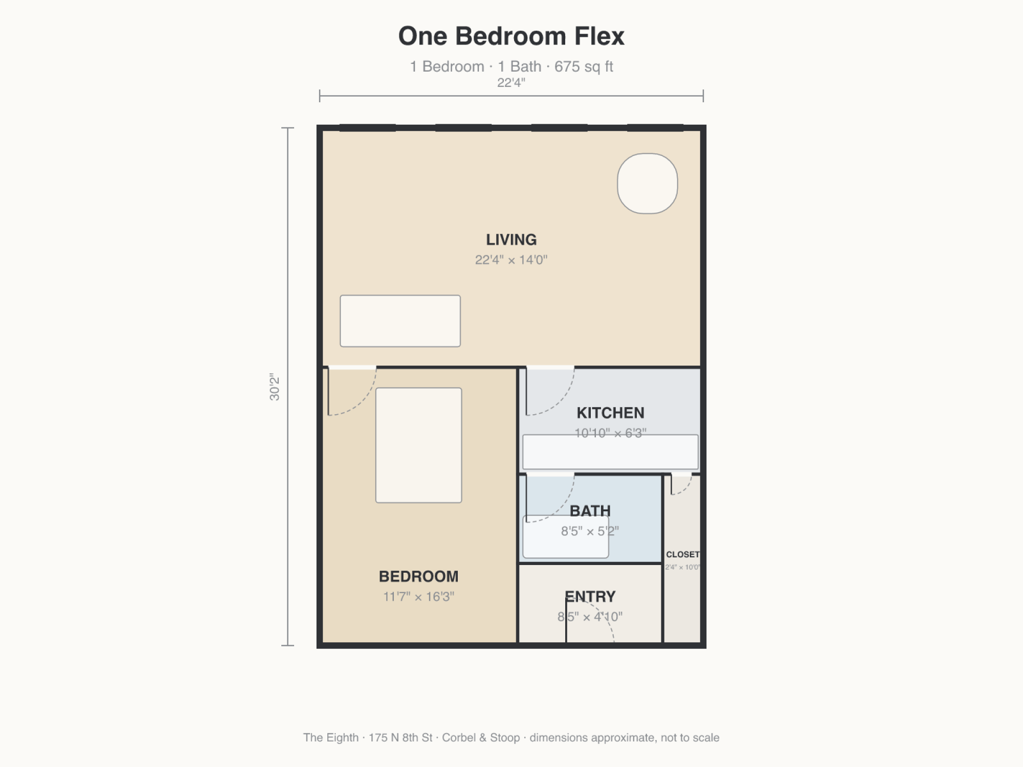 One Bedroom Flex floor plan