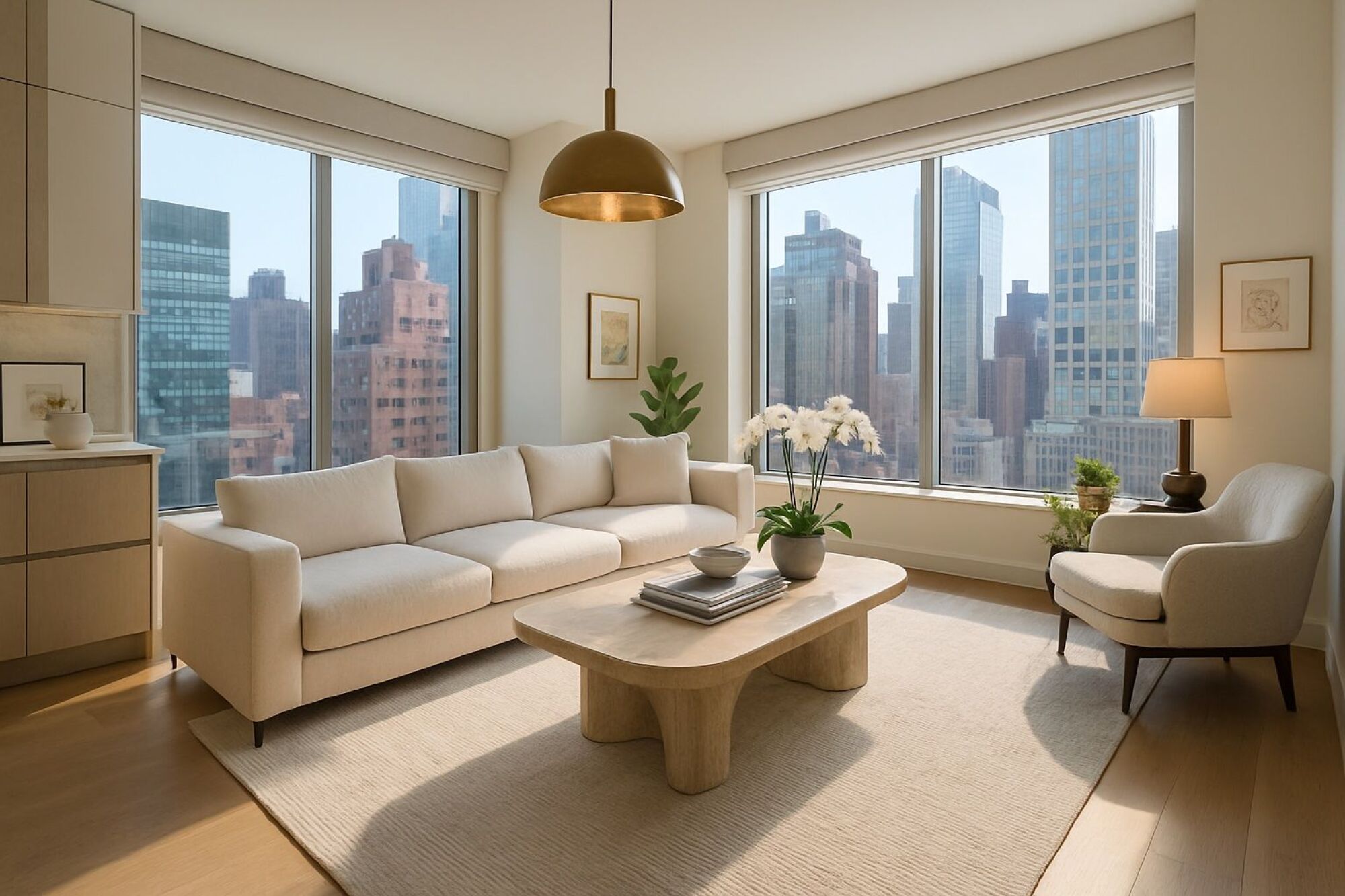 Living room 1 · hr-2br-corner · luxury-tower